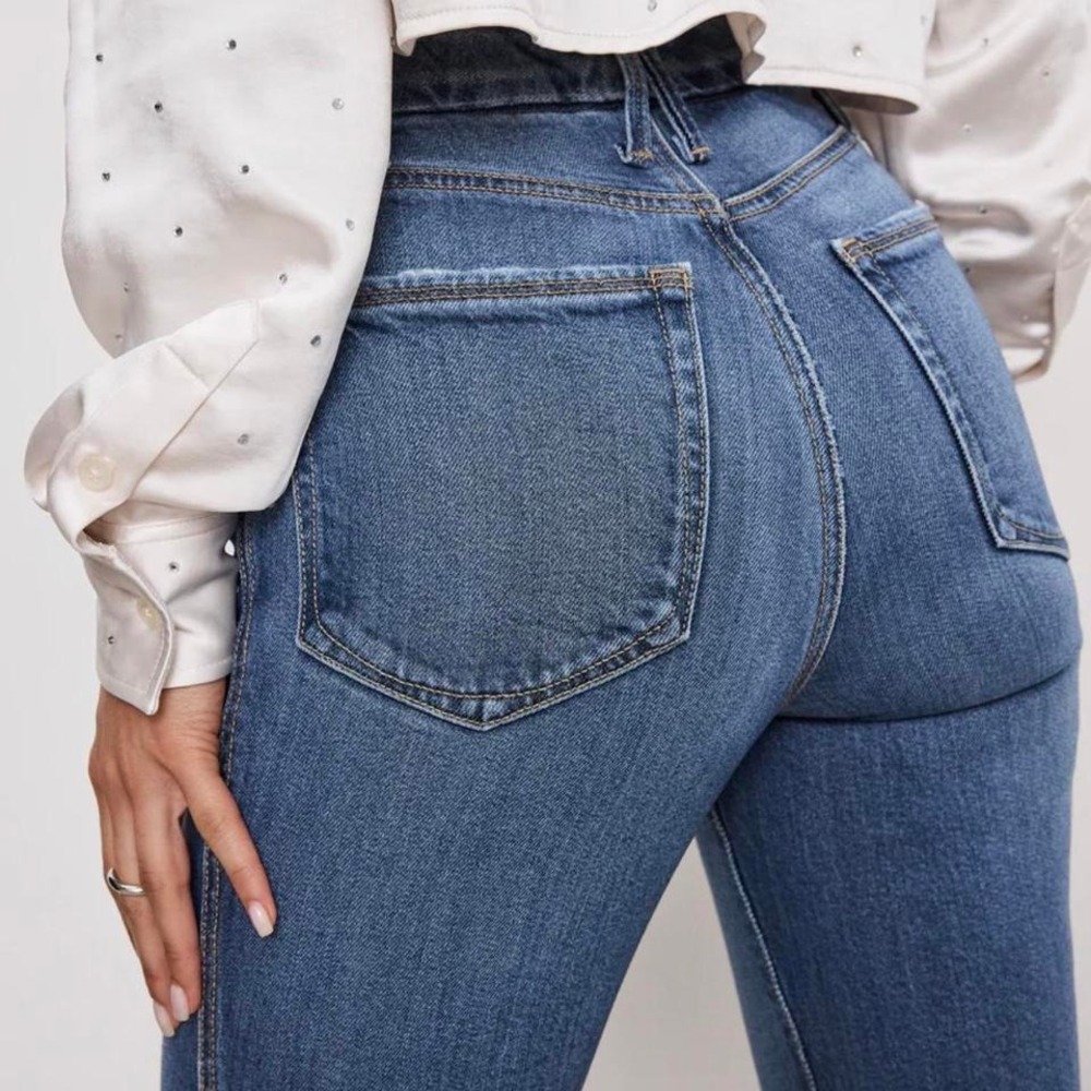 Good American High-waisted good waist blue skinny jeans